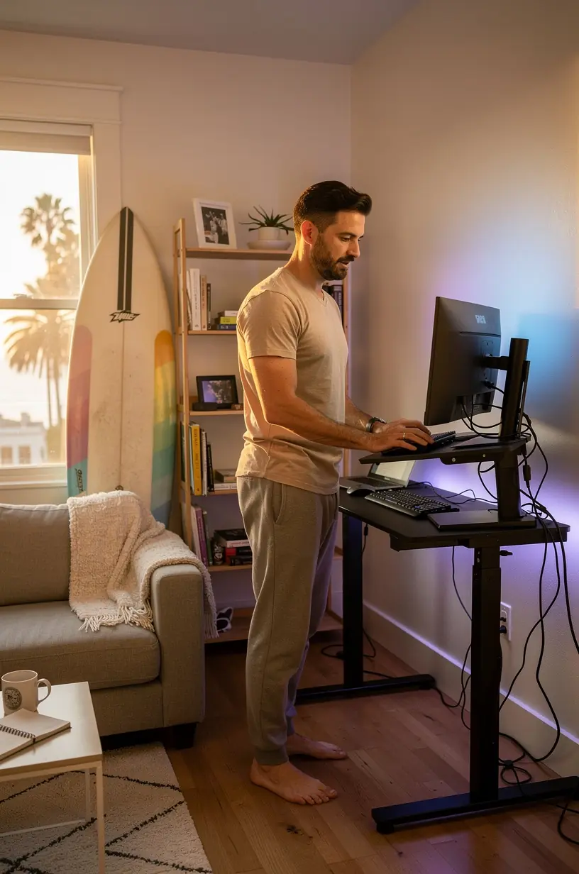 Smart occupancy sensor enhancing home office efficiency.